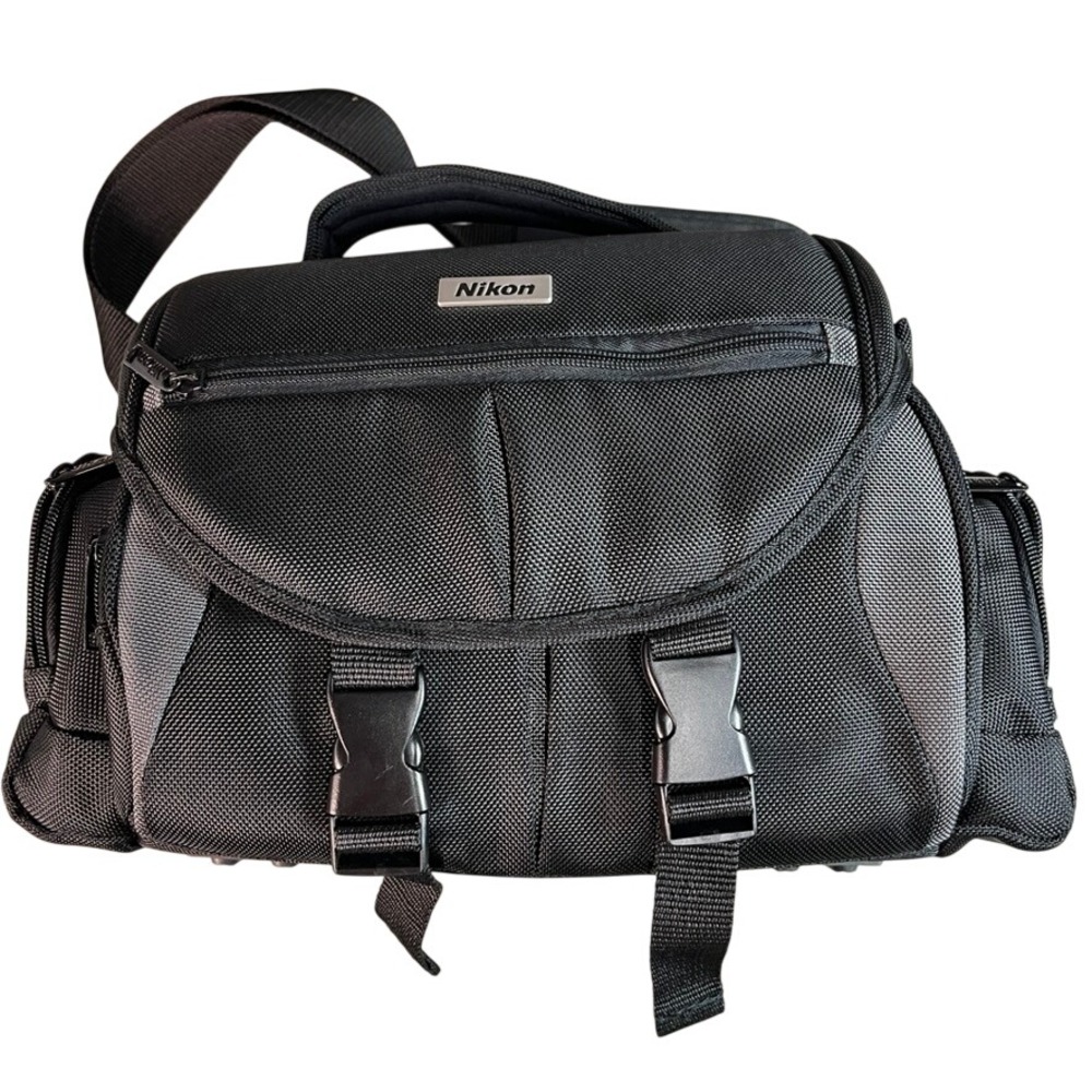 Nikon Black Ballistic Nylon Camera Shoulder Bag Gadget Case with Strap